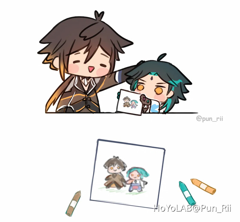 Zhongli and Xiao by Pun_Rii on HoYoLAB.jpg